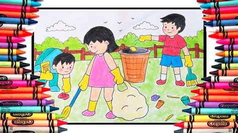nagtutulungan drawing|How to draw people cleaning environment easy drawing for.